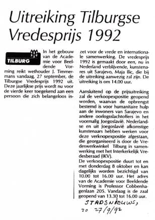Press clipping — Krant: Stads nieuws