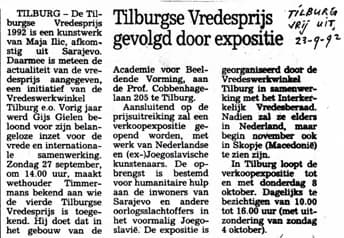 Press clipping — Krant: Tilburg vrij uit