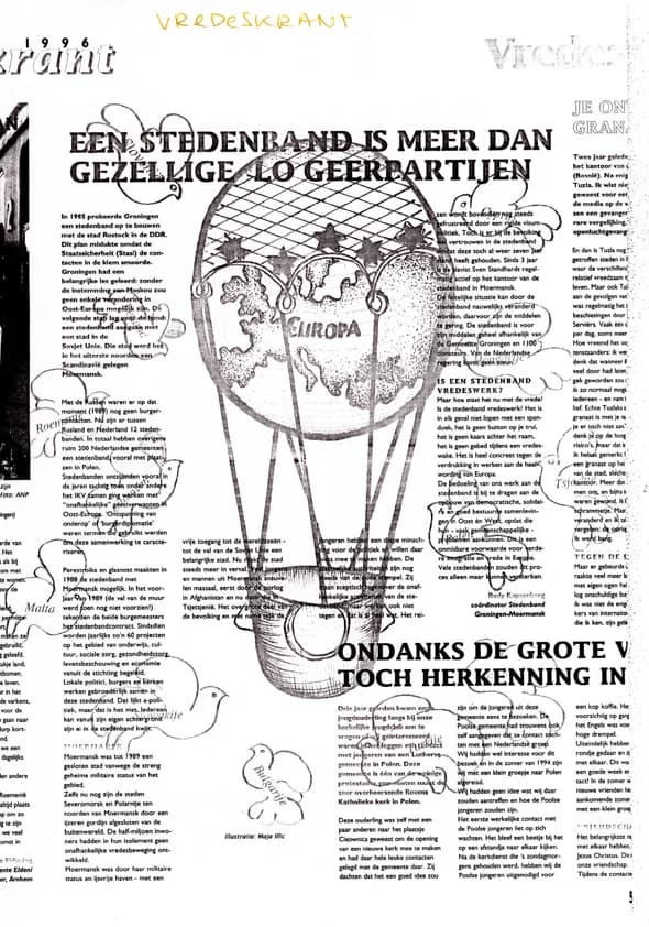 Press clipping — Krant: Vredeskrant